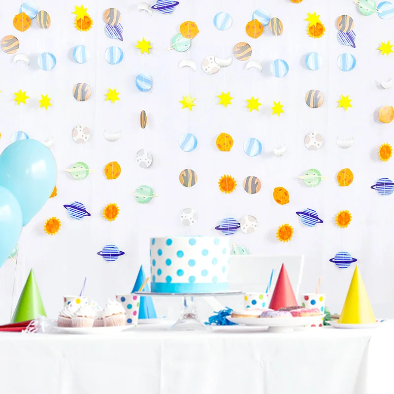 Universe Space Planets Starry Sky Party Hanging Decoration Paper Garlands Banner Kids Birthday Party Decorations Baby Shower Boy birthday streamers birthday banner party decorations