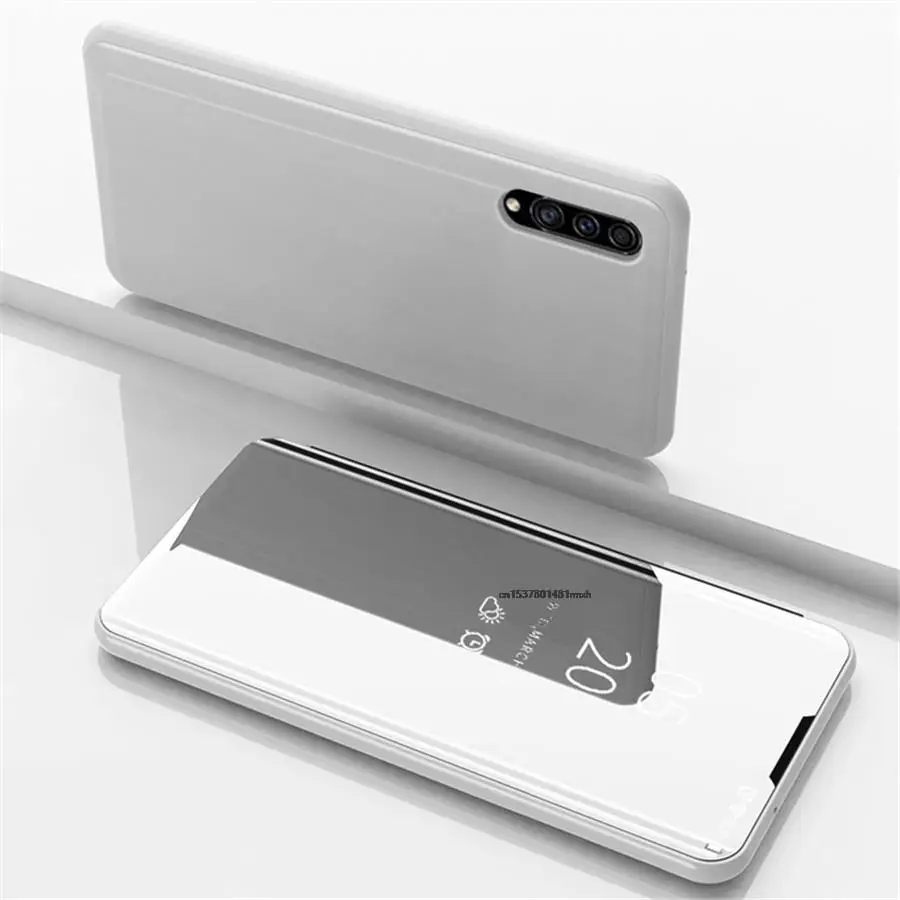 Leather Smart Mirror View Flip Phone Case - Elegant Protective Cover