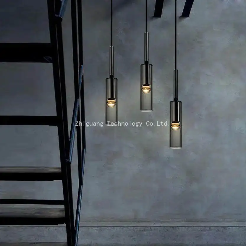 북유럽 미니멀리스트 LED 유리 샹들리에 천장 펜던트 램프 침실 침대 옆 바 카운터 홈 데코 조명기구