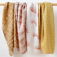 60x60cm Muslin Squares Baby Swaddle Blanket Baby Bib Scarf Handkerchief Burp Cloth Set 1