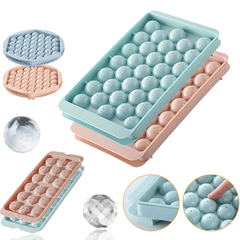 Silicone Ice Cube Maker Ice Maker Round Ice Cube Mold Ice Cube Tray Food Grade Making Mold Cream Party Whiskey Cold Drink Kitchen Gadgets Pp