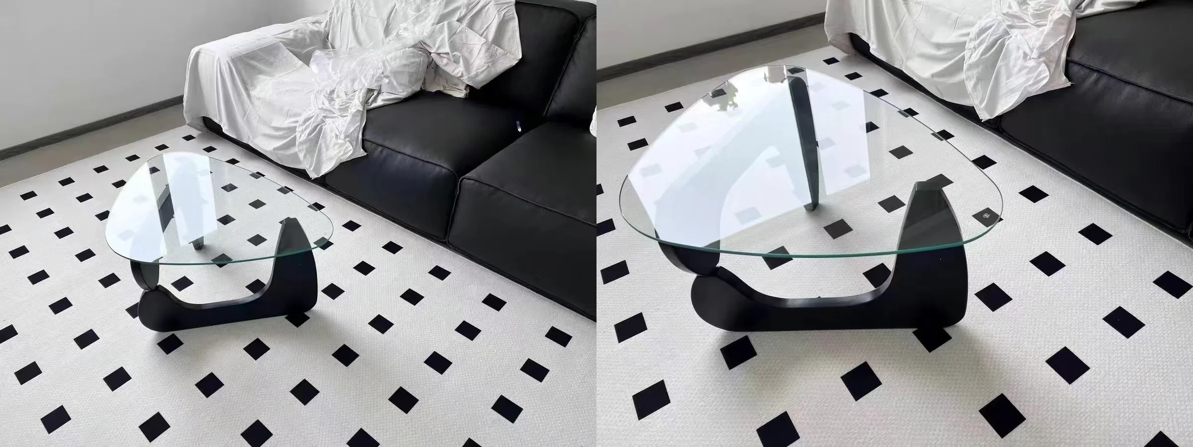 Description Picture 6 of itemNordic Minimalist Transparent Coffee Table Living Room Glass Coffee Table Light Luxury Solid Wood Furniture Coffee Table