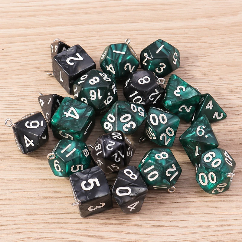 5개의 새로운 아크릴 다이스 참, TRPG DND 글리터 디지털 다이스 게임 소..