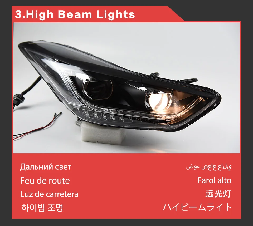 AKD Head Lamp for Hyundai Elantra LED Headlight 2011-2016 Headlights Elantra DRL Turn Signal High Beam Angel Eye Projector Lens