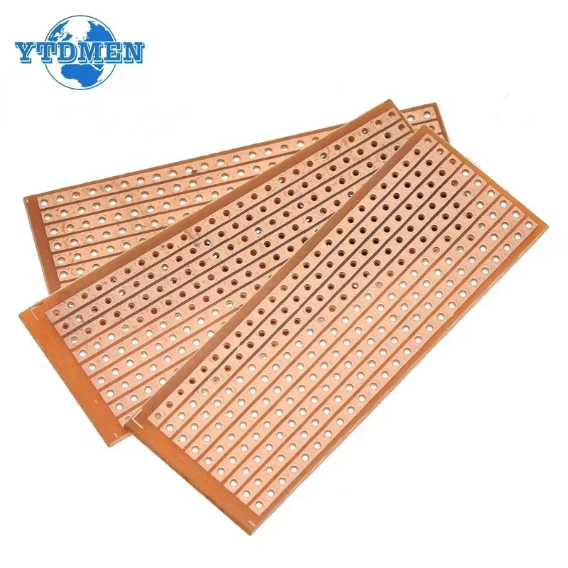 10pcs Single Side PCB Board 2.5*6.4cm Universal Experiment Matrix Circuit Board Single Row Continuous Hole 25x64mm Protoboard
