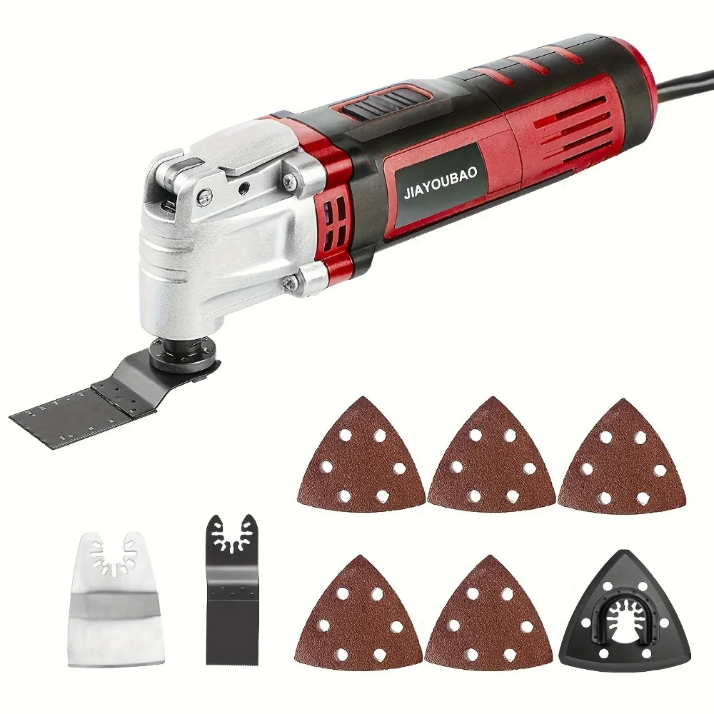 

1 Set 4 Amp 6 Variable Speed Oscillating Multi-Tool Kit With Quick-Lock Accessory Change,Oscillating Angle:4.5°,8pcs Accessories