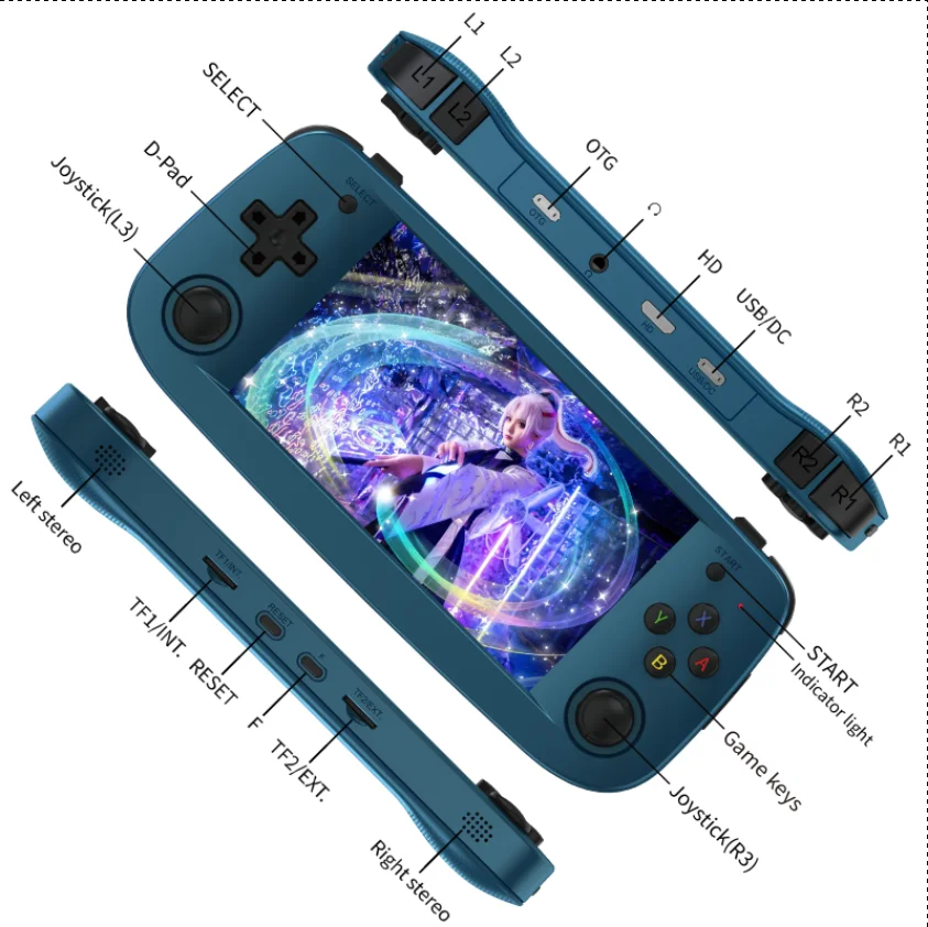 Anbernic RG503 Retro Handheld Video Game Console 4.95-inch OLED Screen Linux System Portable Game Player RK3566 Bluetooth 5G Wif