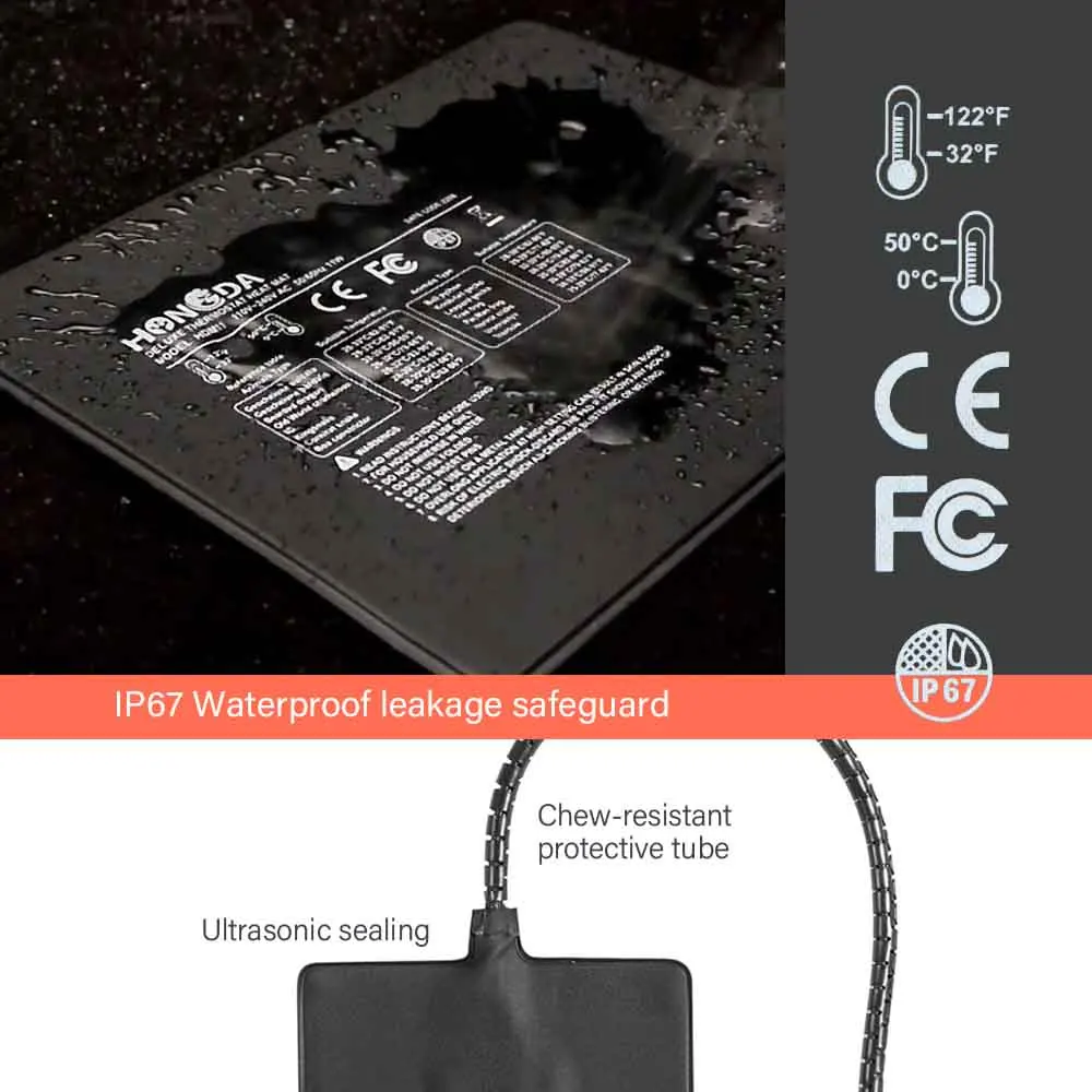 6-36W Seedling Heat Mat PVC Reptile Heating Pad Warmer Adujustable Thermostat Indoor Garden Greenhouse Plants Seedling Aquarium Terrarium