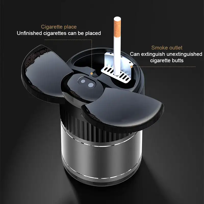 Buy Car Smart Ashtray Automatic Opening Closing Infrared Sensor USB  Rechargeable Smokeless Light-Sensitive Mirror Ashtray With Cover,Swipe to  Open Ash Tray (Black) Online at desertcartINDIA