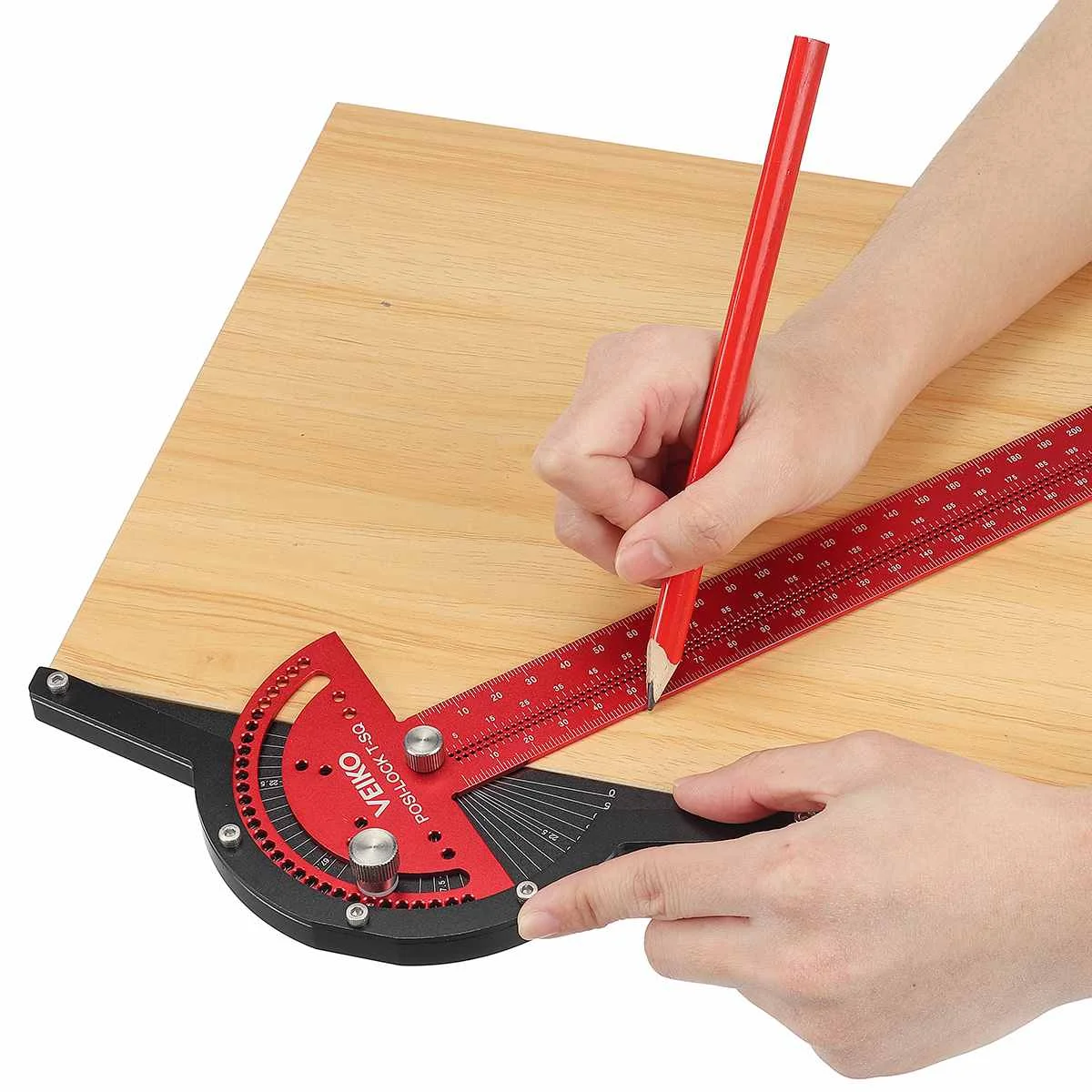 VEIKO Aluminum Alloy 300mm Angle Positioning T Square Posi Lock Ruler Woodworking Edge Ruler Angle Measure Scriber Carpent,carpenter measuring tool,angle measuring tool,woodworking measuring tool