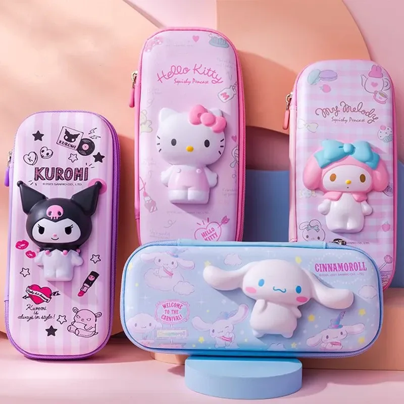 Sanrio Cinnamoroll astucci per matite di grande capacità Kuromi studenti sacchetti per penne multifunzione astuccio per matite materiale scolastico cancelleria