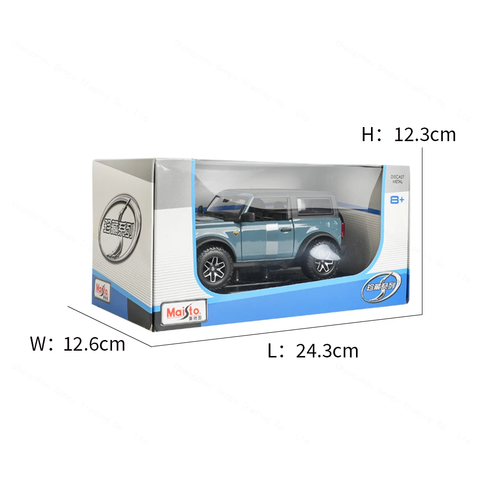 Maisto 1:24 2021 Ford Bronco Badlands Blue Die Cast Vehicles Collectible Model Car Toys 4