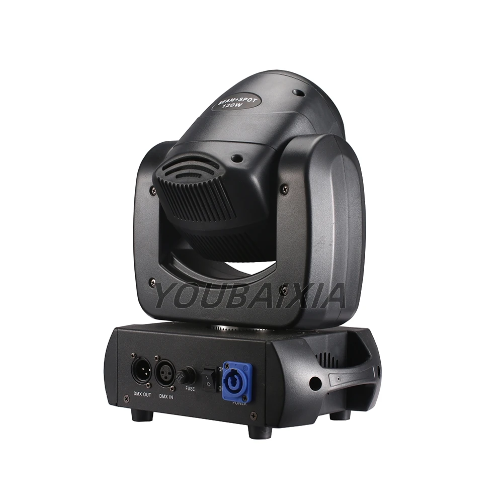 ムービングヘッドライト、DMX512およびサウンドコントロール付き