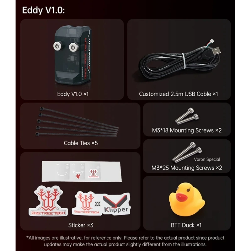 BIGTREETECH Eddy Auto Leveling Sensor High-Speed For Voron 2.4 Stealthburner Trident Vzbot VZ Printhead Klipper Bltouch Durable