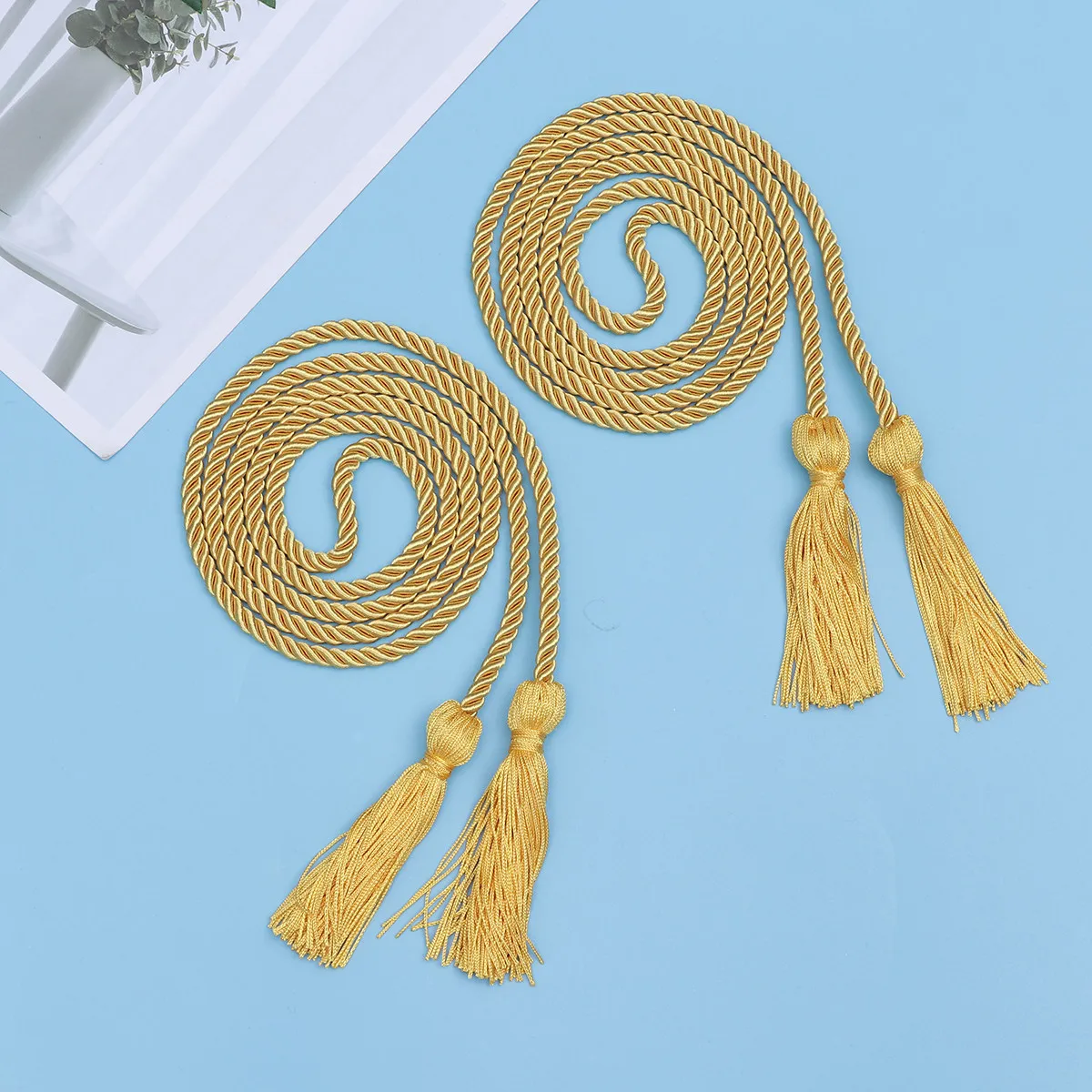 2Pcs 졸업 코드 태슬 로프 폴리에스테르 직물 부드러운 트위스트 레이온 행사 사진 파티 DIY 쥬얼리 공예 선물