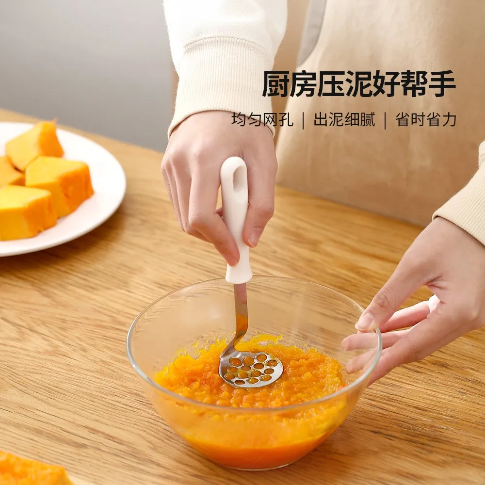 

Youpin Food Mud Compactor Stainless Steel Baby Food Supplement Tool Kitchen Mud Press Masher Uniform Mesh