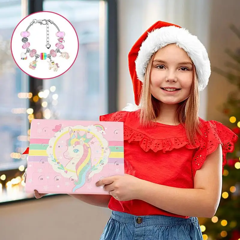 Christmas Advent Calendar Woman Diy Jewelry Bracelets Kit Girls Countdown Calendar Jewelry Box Christmas Gift For Girl Kid