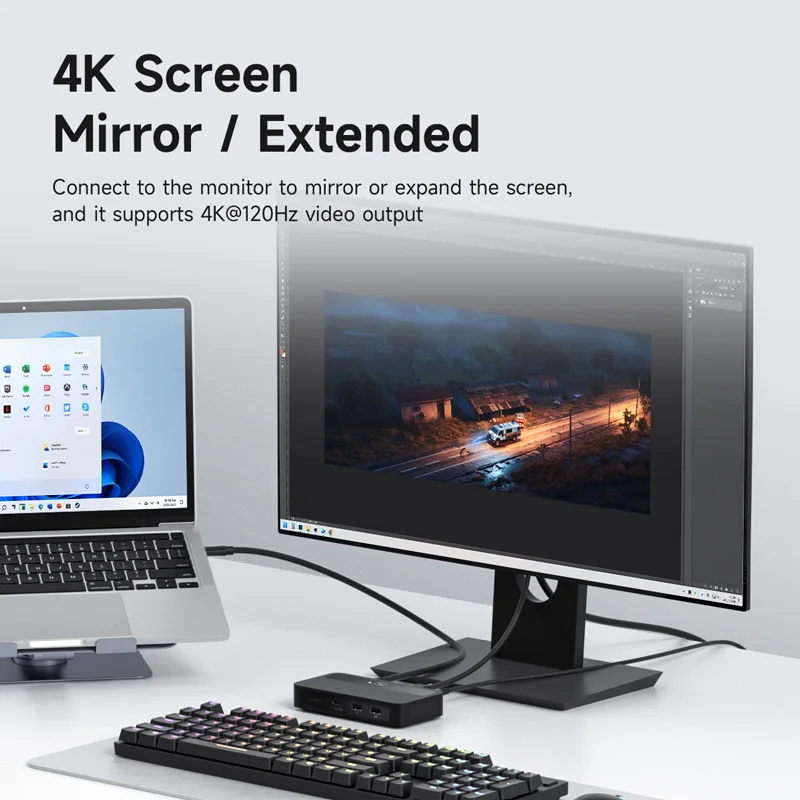 Hagibis USB C KVM Switch 1 Monitor 2 Computers 4K HDMI KVM Switches USB Hub PD for Sharing One Monitor Keyboard Mouse Printer