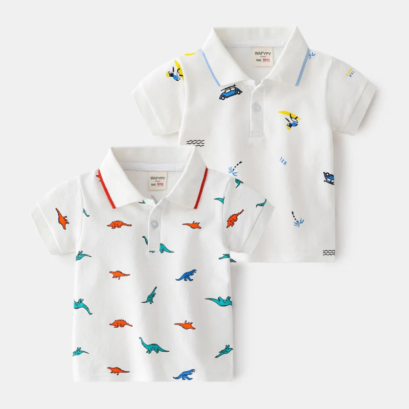 Polo T shirts for Children's Summer Outfit Boys Dinosaur Lion Car Rocket Full Print Short Sleeve Clothes Tops Kids Tees 1 3 5 7Y 9 Polo T shirts for Children's Summer Outfit Boys Dinosaur Lion Car Rocket Full Print Short Sleeve Clothes Tops Kids Tees 1 3 5 7Y