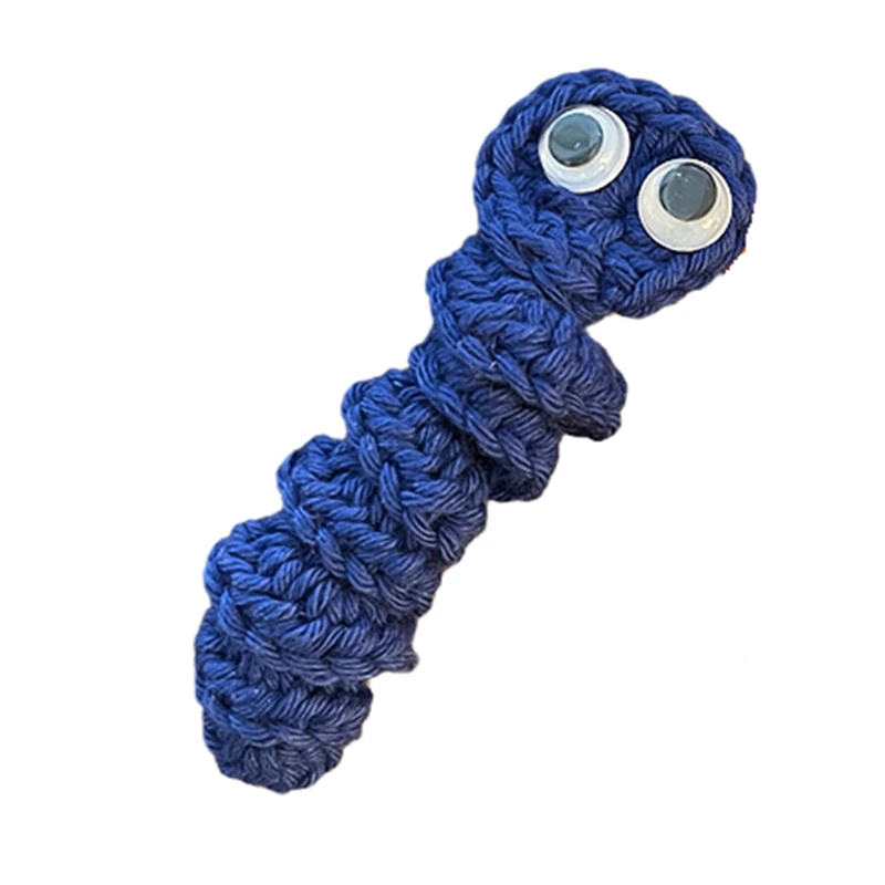 

HOT-Handmade Emotional Support Worry Worm Gift, Crochet Worry Worm Inspirational Cares For You, Cute Knitted Gift