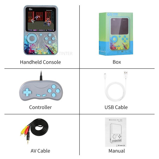 Game Console Handheld Game Consoles Built-in 500 Retro Classic Games AV Out Video Game Player Support 2 Player Gamepad