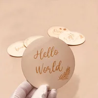Newborn Photography Props Baby Birth Accessories for New Born Photo Handmade Wooden Baby Milestone Cards1-12 Month Baby Stuff 4