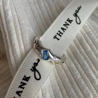 925 Sterling Silver Simple Colorful Heart Stone RingsFor Women Geometric Fashion Smiple Open Handmade Allergy Party Jewelry Gift - Image 5