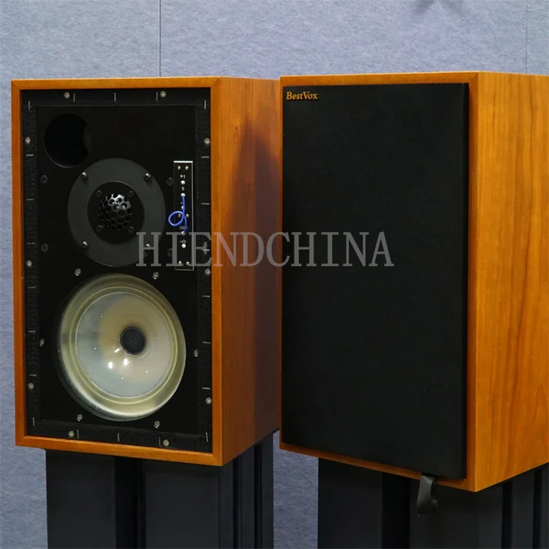 BestVox 8 Inch Bookshelf Speaker LS5/9 BBC Classic Fever HiFi Monitor Speaker LS59 Polypropylene 8 Inch Woofer Birch Plywood Box