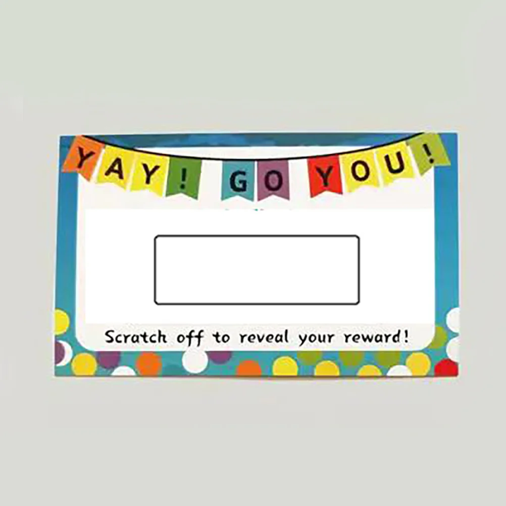 

100 Sheets Scratch Card Decal Stickers Glitter off Coating Paper Rectangular Labels