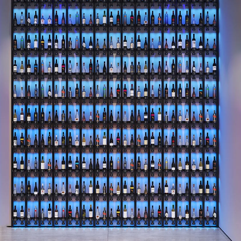 Modern Industrial Wine Cabinets Display Wall Mounted Storage Unique Wine Racks Bar Commercial Adega Barzinho Liquor Furniture