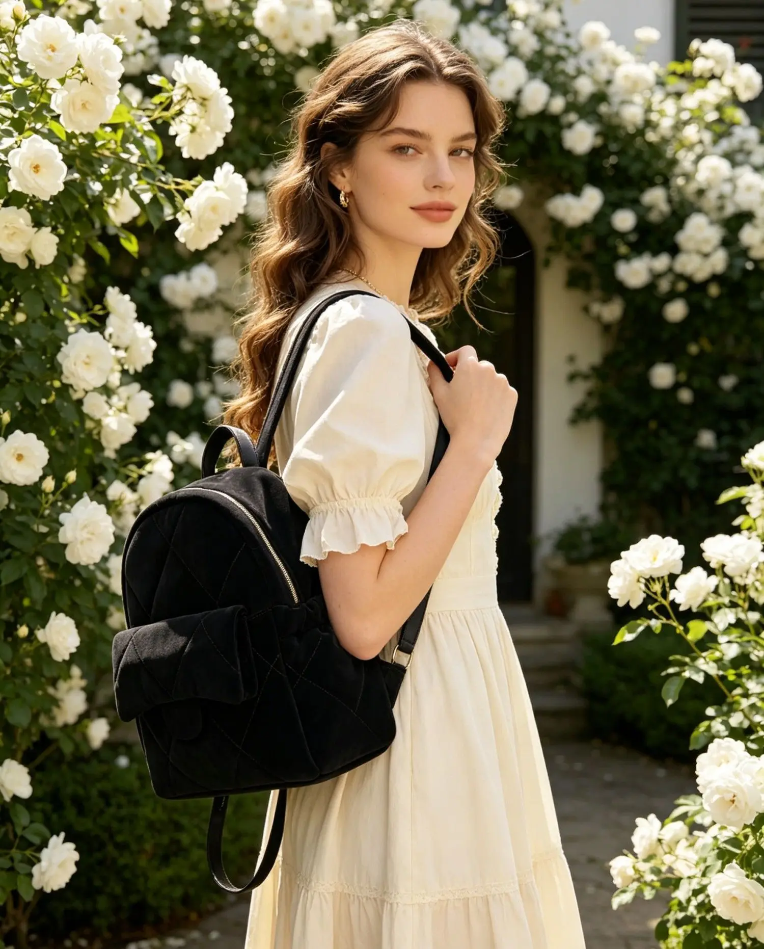 Student-style women's Japanese-style backpack, large capacity, pure color, high school student backpack, travel backpack