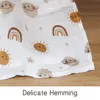 120x110cm Bamboo Cotton Baby Muslin Swaddle Blanket Cute Soft Print Baby Towel Wrap 4
