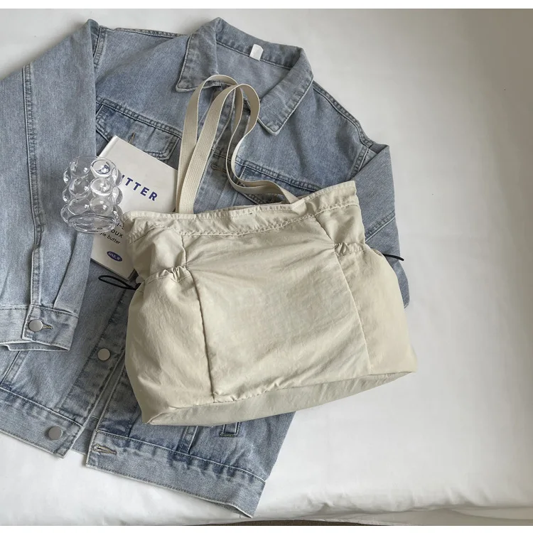 Large Capacity Tote Bag Fashion Shoulder Canvas Bag Work Commuting Bucket Bag