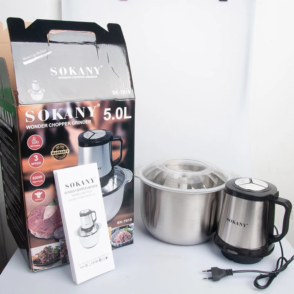 Houselin 5-liters Food Processors, Electric Chopper with Meat Grinder & Veggie Chopper - with Powerful 800W Copper Motor 2