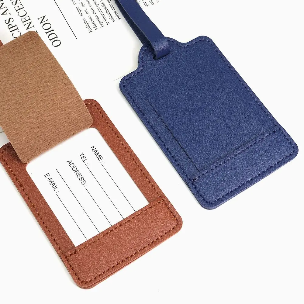 

Colorful PU Luggage Tag Boarding Pass Airplane Suitcase Tag Information Card Name ID Address Holder Travel Accessories