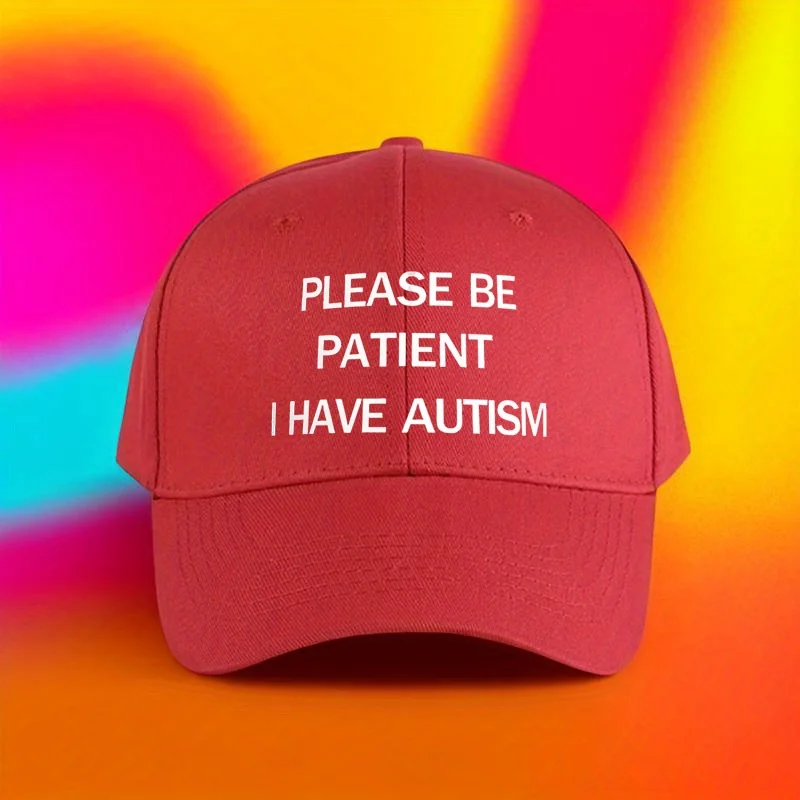 AUTISM Baseball Cap with "PLEASE BE PATIENT I HAVE AUTISM" Graphic, Comfortable Fit for Running