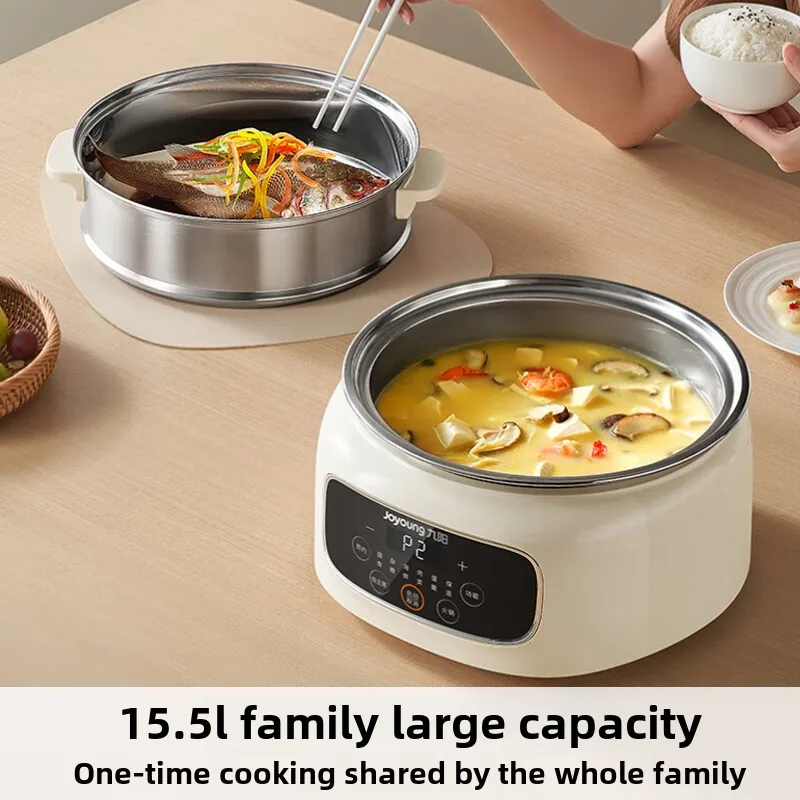 Electric Food Steamers 15.5L Large Capacity Detachable Multifunctional Steamer GZ581 for Household Use Electric Cooking Pot 220V