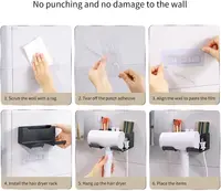Hair Dryer Holder Hair Tool Organizer Wall Mounted Hair Dryer Hanging Rack Placement Rack Bathroom Multi-Functional Storage Rack 2