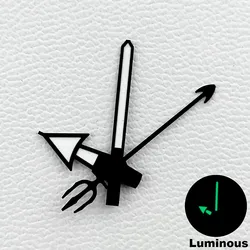 Mermaid/Harpoon Green Luminous Watch Hands Set in Multicolor Finish (3 black)