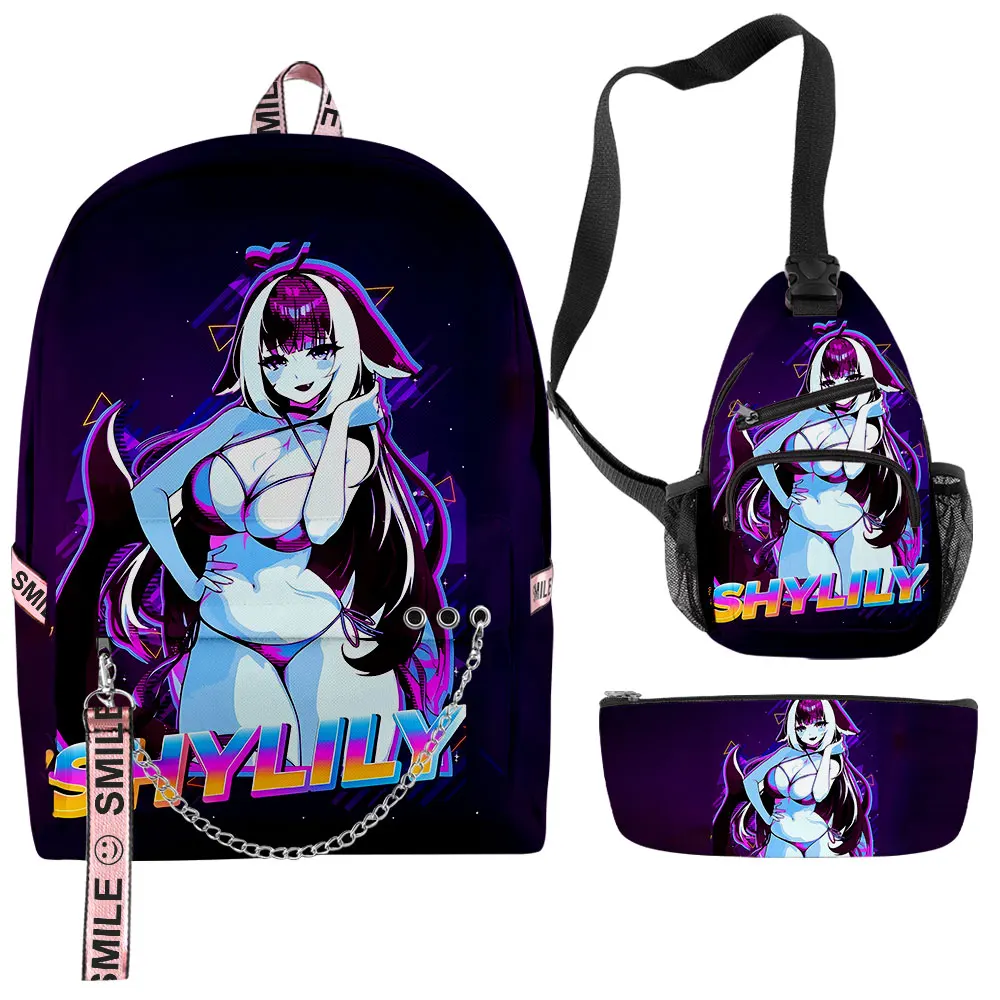 Shylily Virtual Cartoon New Mercch 3 Pz/Set Zaino Zainetto Portapenne Marsupio Ragazzi Ragazze Lavoro Studio Zaino Da Viaggio