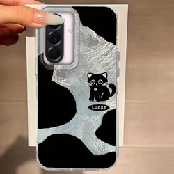 Cute Black Cat Cartoon Fashion Phone Case - Galaxy F12 (LSxz - Yktdw85)