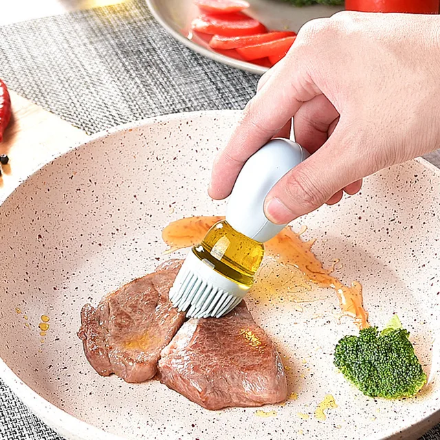 2 Az 1 -Ben Szilikon Olajpalack Olajkefe Sütés Grill Adagoló Tészta Steak Kefék Konyha Bbq Szerszám - Image 2