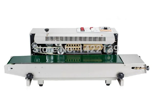 FR-900 220V Continuous Plastic Bag Film Heat Band Sealing Machine Steel Wheel Printing 5–12mm Sealer detail image 1