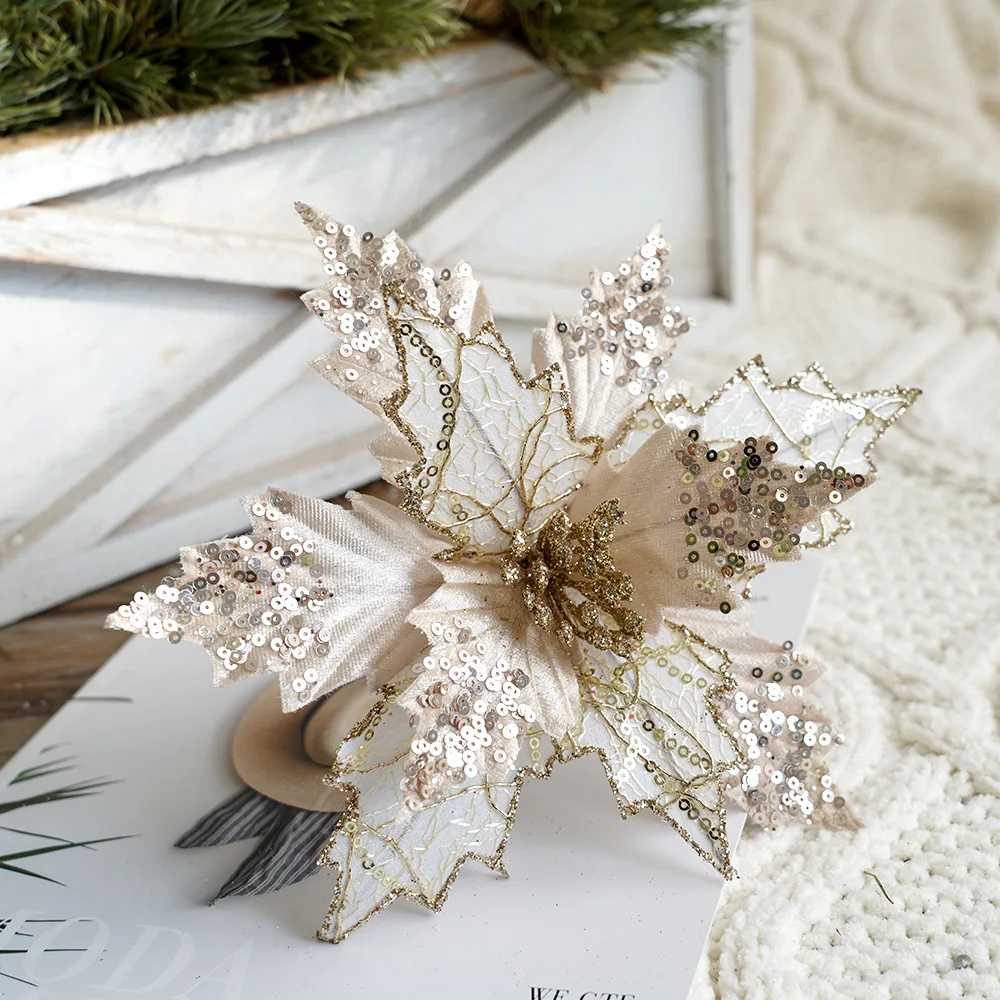 

GONGOUYANG Christmas Tree Decoration Flower Arrangement New Year Fabric Decoration Ornament