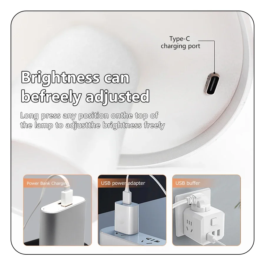 Wireless Touch LED Desk Lamp - USB Rechargeable 3-Color Ambient Light