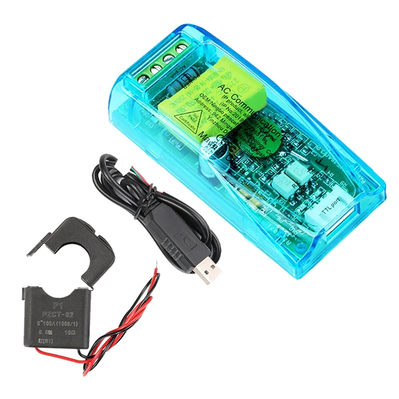 

100A PZEM 004T 3.0 Wattmeter+Open CT+TTL To USB Cable Kwh Meter Volt Amp Test Module For Arduino TTL COM2/COM3/COM4