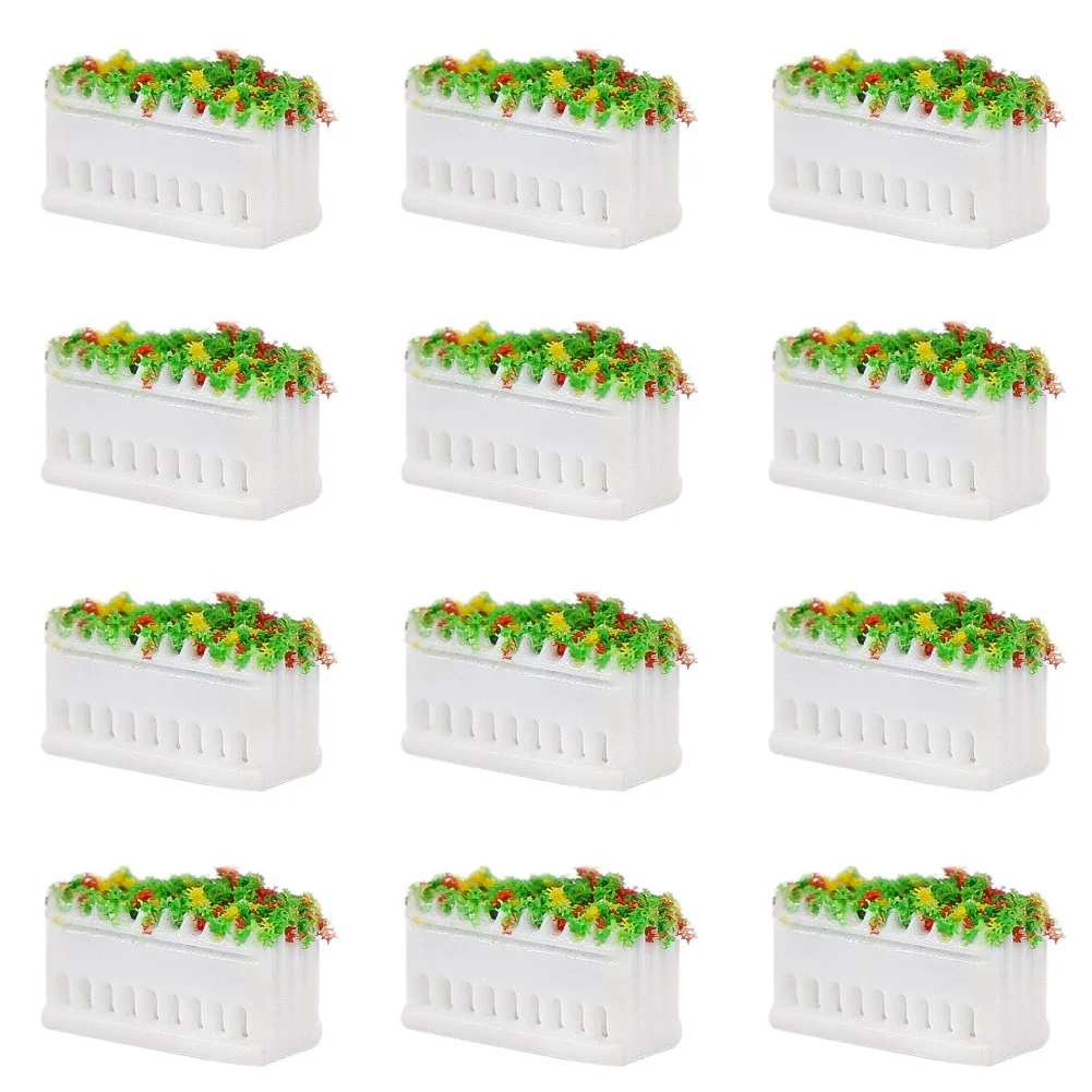 GY39 12pcs N TT  OO O Scale Model Rectangle Flowerbed Park Garden Border 2