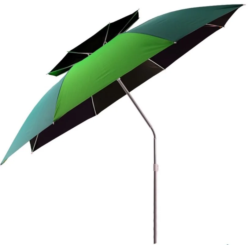 

2.0m-2.4m Large Size Fishing Umbrella Foldable Double Layer Outdoor Rain-proof Beach Tent Rest Angling Anti-UV Sunshade Awning