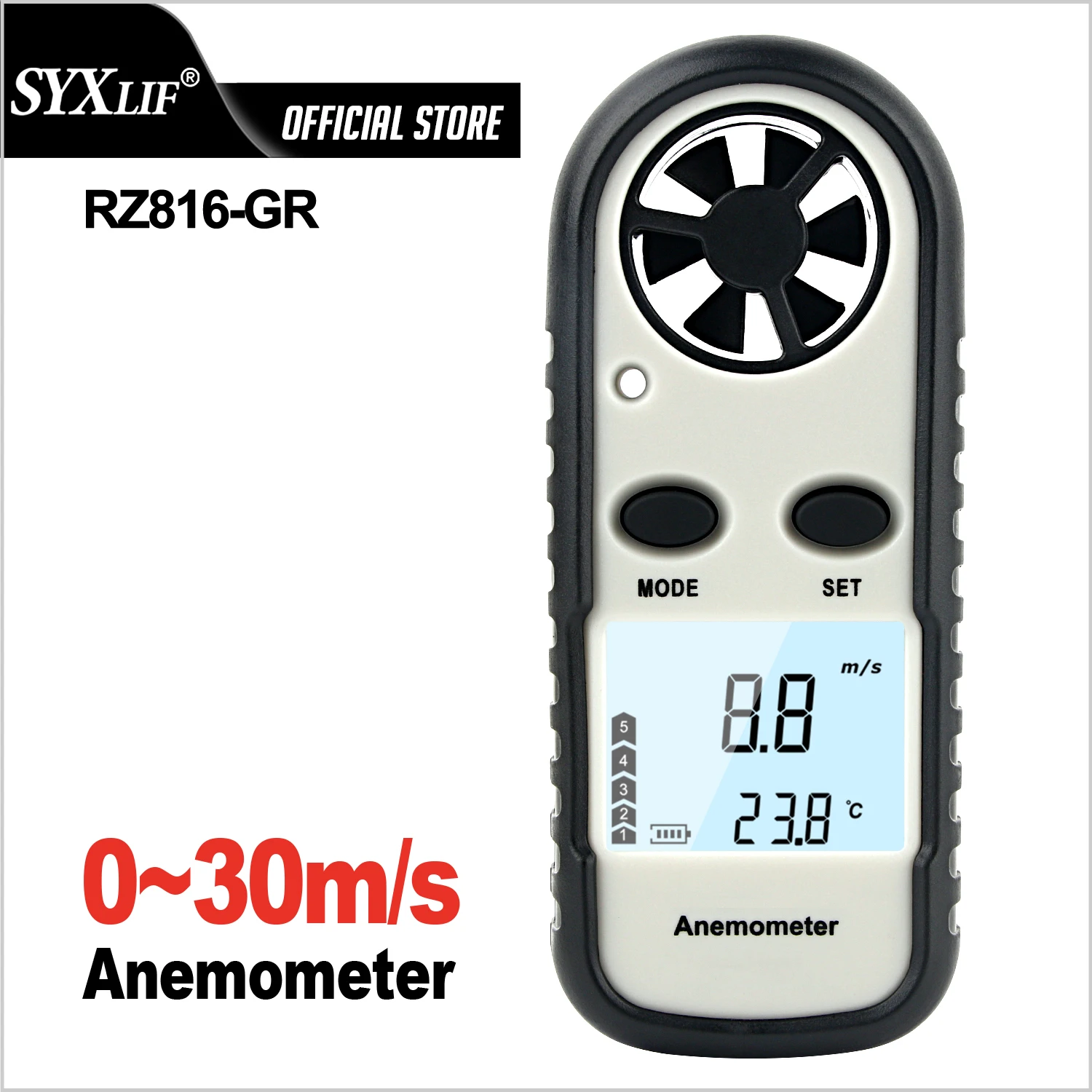 

SYXLIF Digital Anemometer Toerental meter Toerental meter Air flow sensor Handheld Wind Speed Meter for Measuring Wind Speed