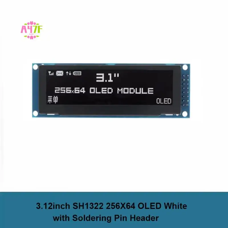 A47F-3.12 인치 OLED 디스플레이 256X64 SSD1322 드라이버 그래픽 LCD 모듈 Arduino/C51 용 병렬/SPI 납땜 핀